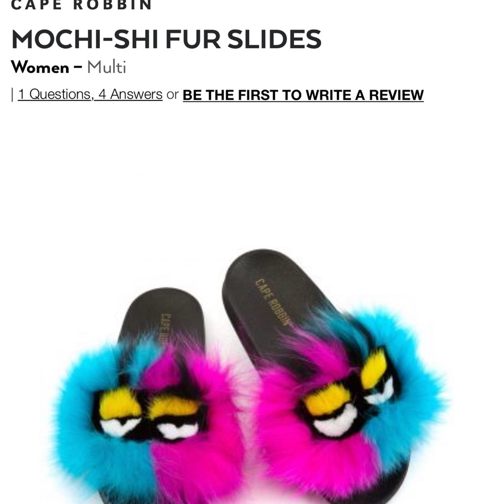 Cape Robbin Mochi-Shi Fur Slides